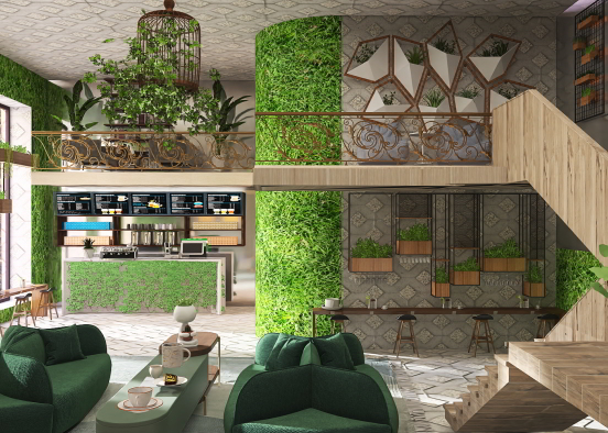 Green Garden Cafe  Design Rendering
