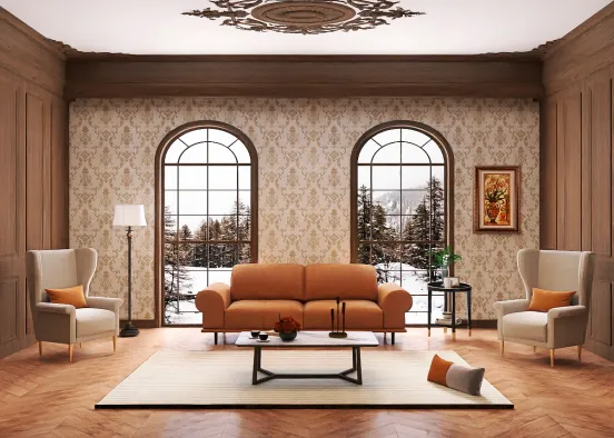 Soft Living Room  Design Rendering