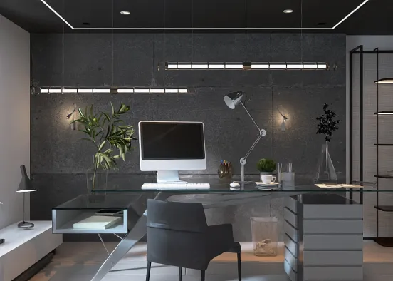 Concrete office Design Rendering