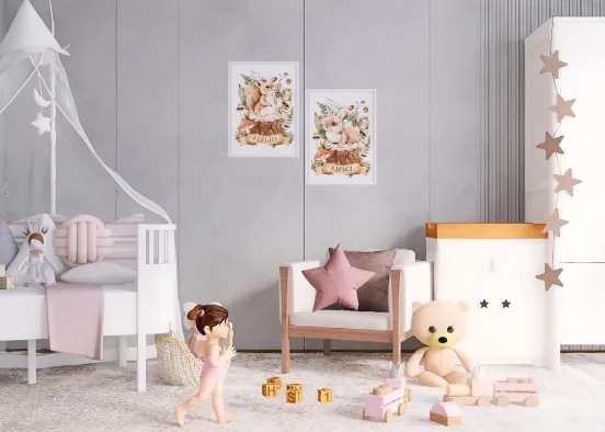 Baby girl room
 Design Rendering