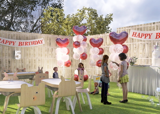5th Birthday Party  Design Rendering