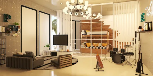 Quarto compartilhado masculino.
