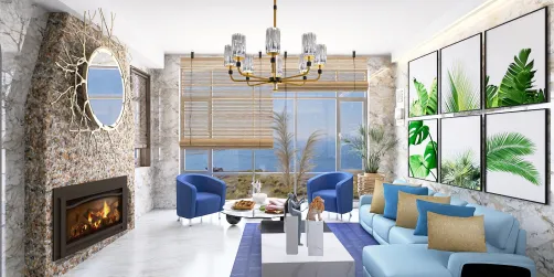 Blue Comfy Living Room