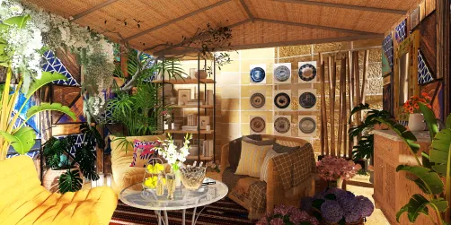 Flores y azulejos