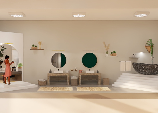 Salle de bain spacieuse  Design Rendering