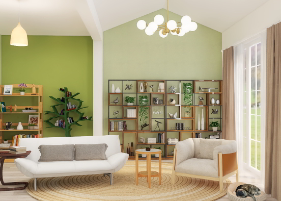 a cozy reading corner Design Rendering
