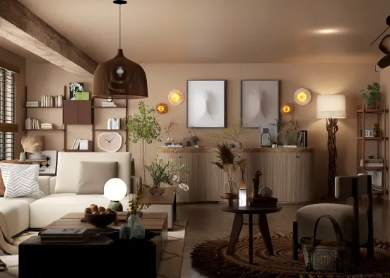 # Sunken Living Renderização de Design