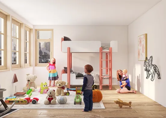 Boys and girls play room  Design Rendering