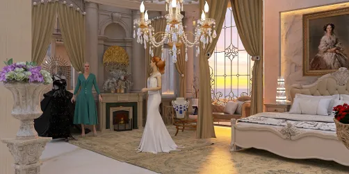 An English princess preparing her evening dress