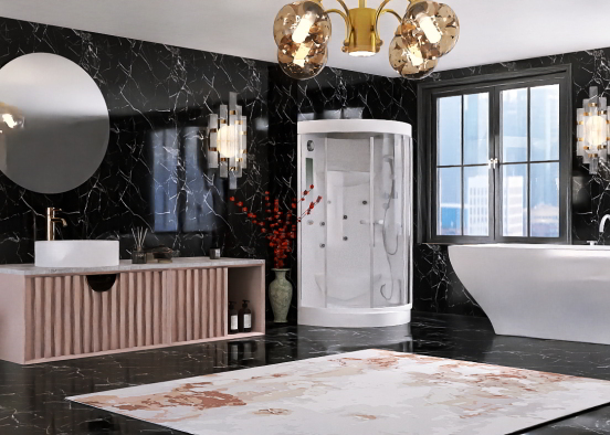 Luxurious bathroom  Design Rendering