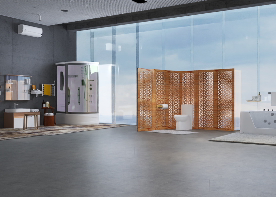 Une grande salle de bain 🧼  Design Rendering