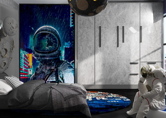 quarto astronauta na lua 🌙 Design Rendering