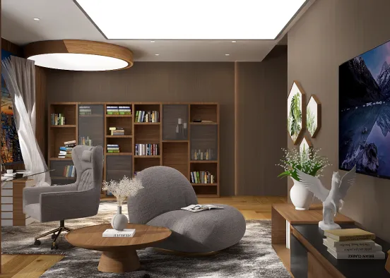 The Office In The House Apartment Design Rendering