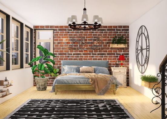 rustic bedroom
 Design Rendering