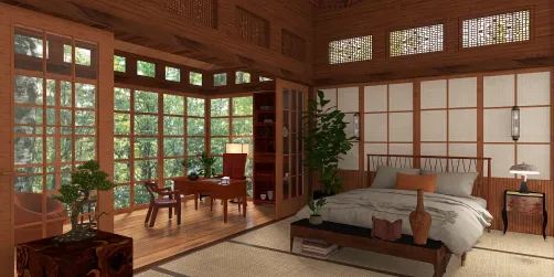 Modern Japanese Bedroom/Office
