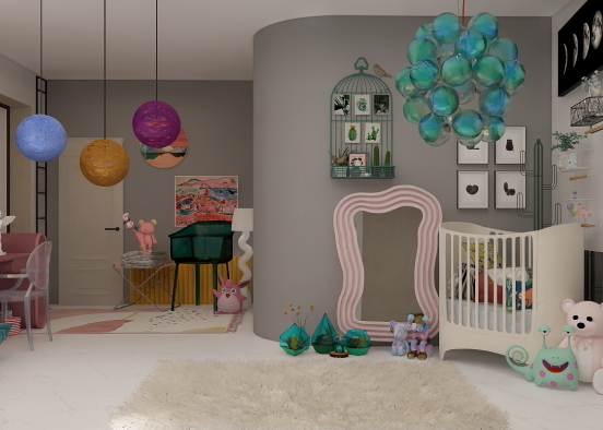 baby girl room🤍 Design Rendering