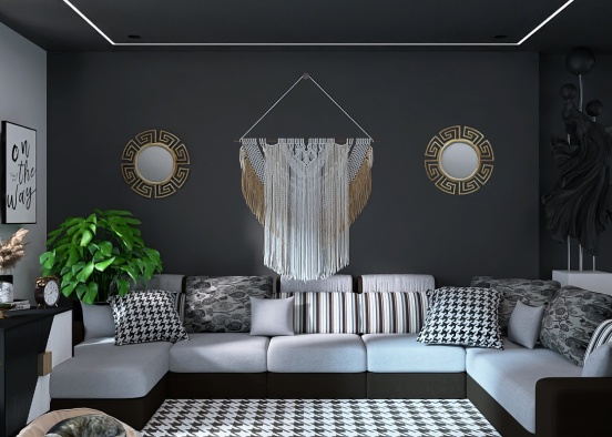 My black wall apartment in Style Design Rendering
