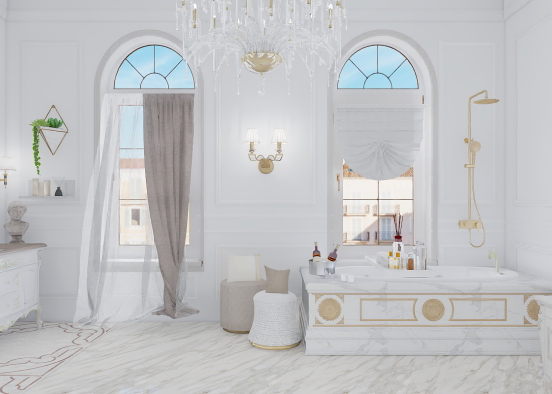 exclusive castle bathroom Design Rendering