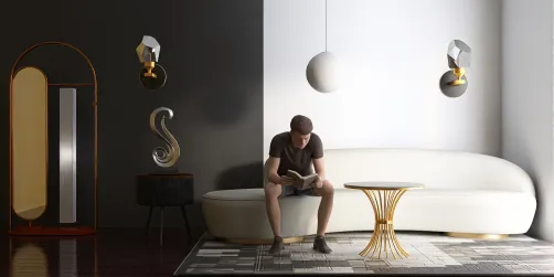 classical dark theme 
modern living room 💕