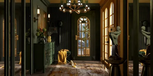 Green & Yellow Hallway