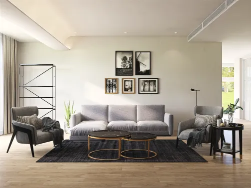 Cozy Black Living Room