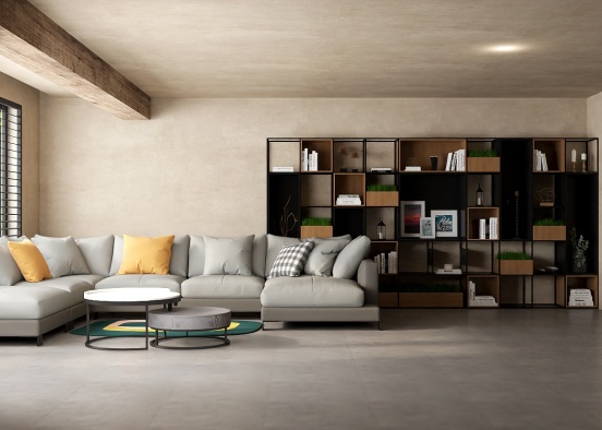 peacefully living room Design Rendering
