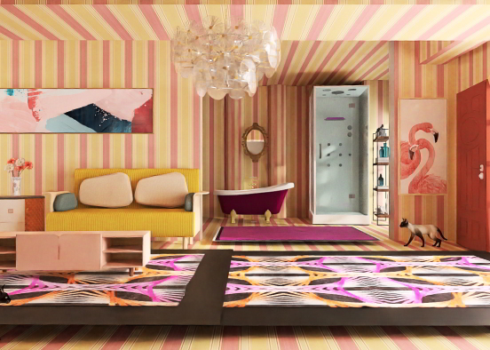 Colorful Dressing Room Design Rendering