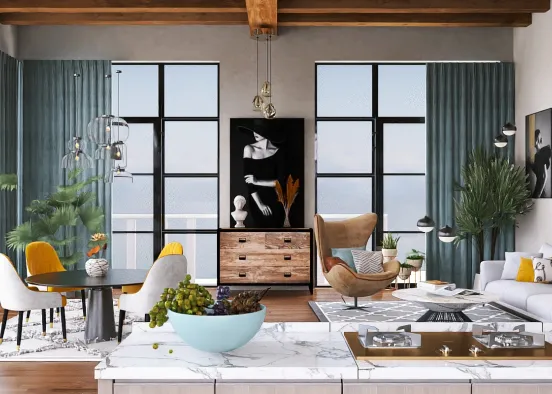 # scandinavian stile living room Renderização de Design