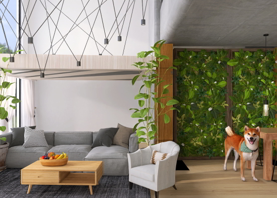 Plant themed living room  Design Rendering