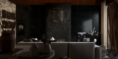 modern living room featuring a cozy sofa with elegant decorations, designed using Homestyler's real-time 3D rendering for a sleek interior aesthetic.