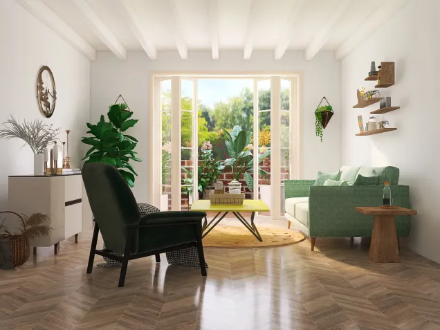 Glamorous Green Garden Living Room
