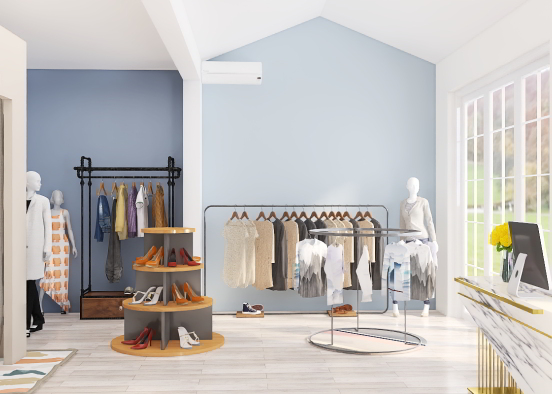 Chic simple fashion store Design Rendering