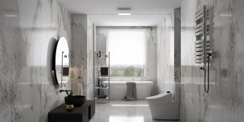 Modern marble bathroom