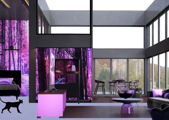 Black and Purple home Design Rendering