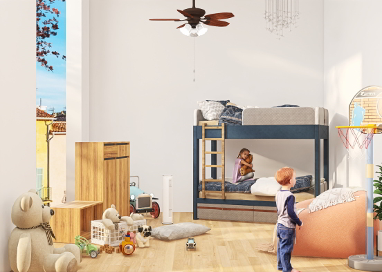 Cozy Toddlers Bedroom Design Rendering