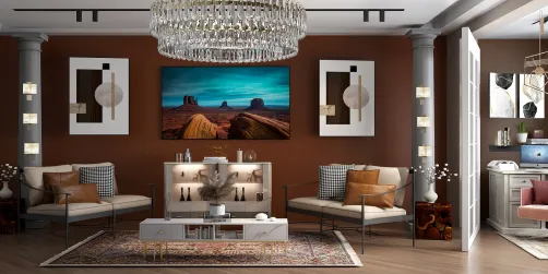 Space for living room and office 