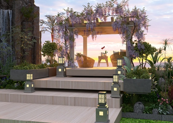 Sunset on the roof Design Rendering
