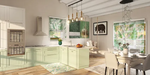Teal kitchen 