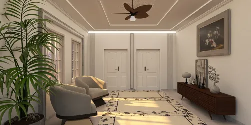 Retro Foyer, Design #1. Hotel Lobby.