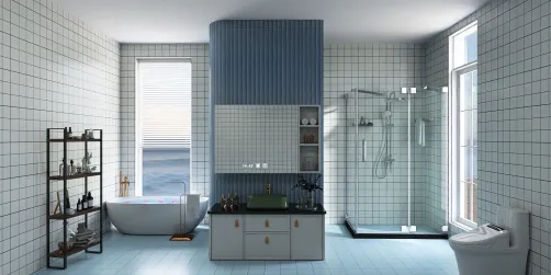 blue bathroom design 