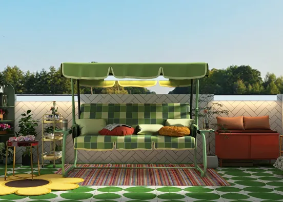 70s outdoor lounge  Design Rendering