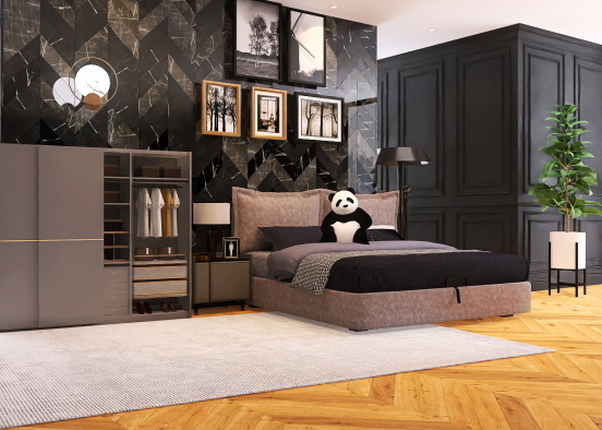 A Black/Brown Bedroom Combination !  Design Rendering