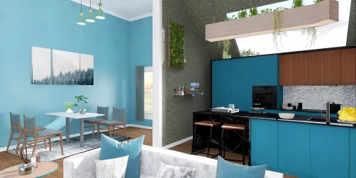 Blue home mini bar