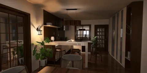 modern kitchen renovation showcasing open layout in a minimalist style with Homestyler's real-time 3D rendering feature