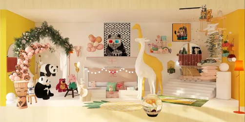 Kidsroom Giraffe meets Panda