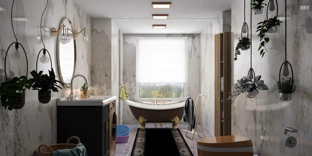 a bathroom with a large window and a large window 
