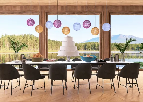 Birthday Party in a Mountain House Design Rendering