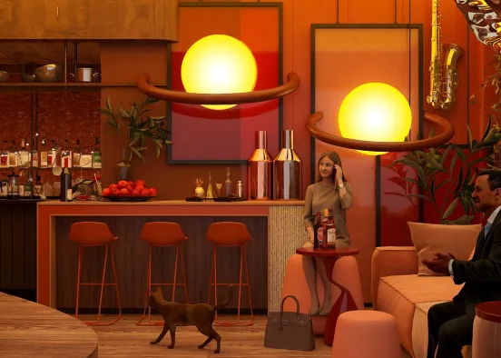 # Mocha & Blood-orange Speakeasy   Renderização de Design