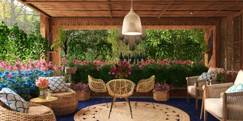 Relaxing Back Patio ❤️💙