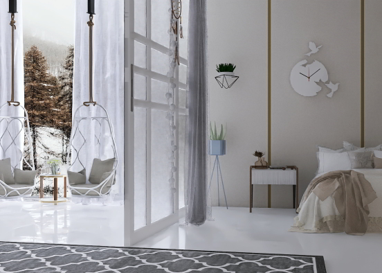 white serenity room  Design Rendering